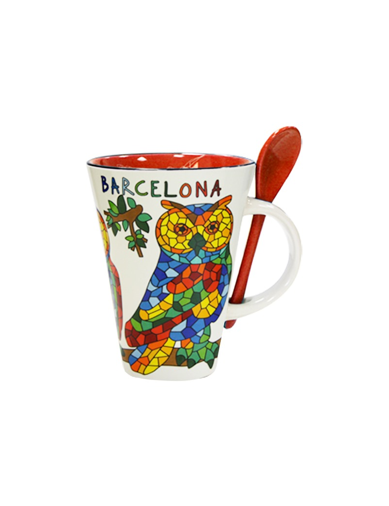 Tasse avec cuillère hibou Barcelone