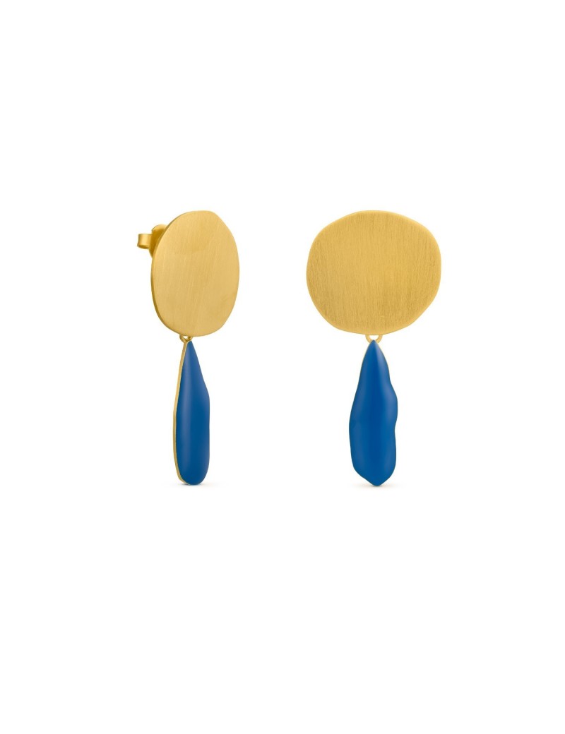 Golden Earrings and Mobile Miró Jewelry Blue