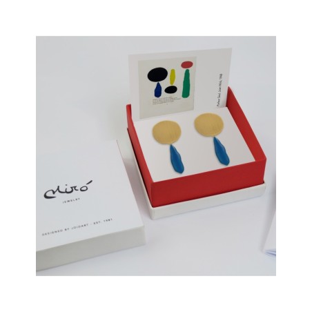 Golden Earrings and Mobile Miró Jewelry Blue