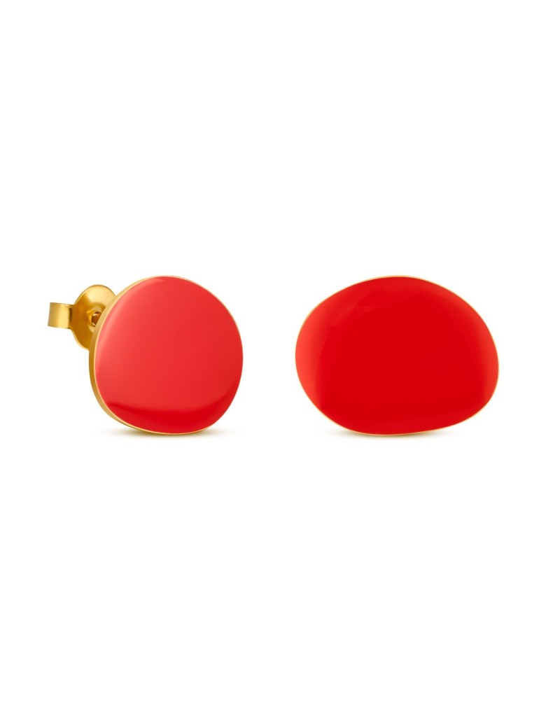 Boucles D'oreilles Dorées Miró Jewelry Rouges
