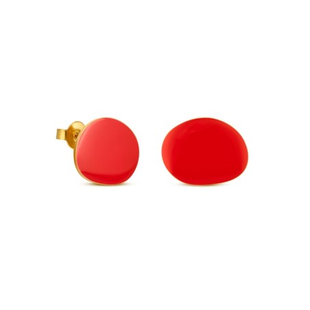 Boucles D'oreilles Dorées Miró Jewelry Rouges