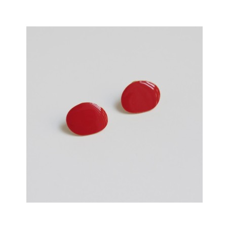 Pendientes Dorados Miró Jewelry Rojos