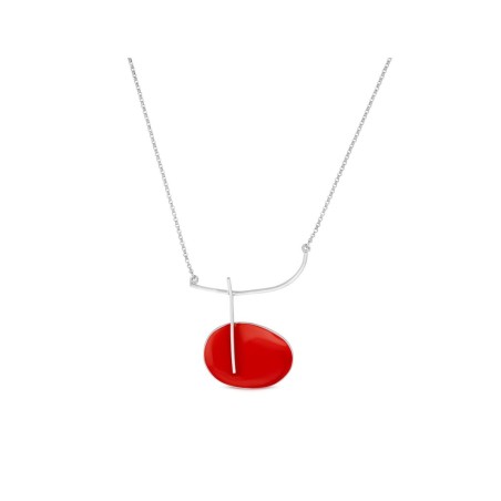 Collar Plata Miró Jewelry Rojo