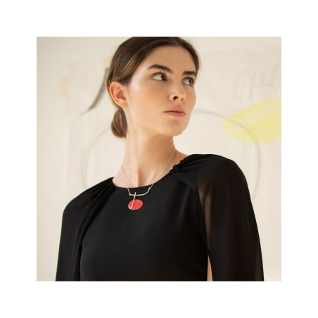 Collar Plata Miró Jewelry Rojo