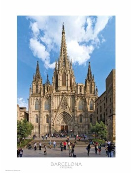 Print Barcelona Cathedral