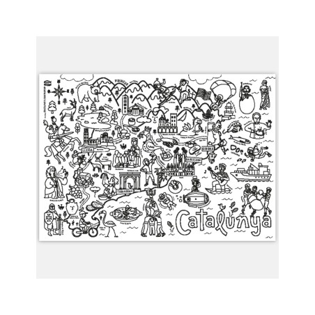 Carte Catalogne à colorier