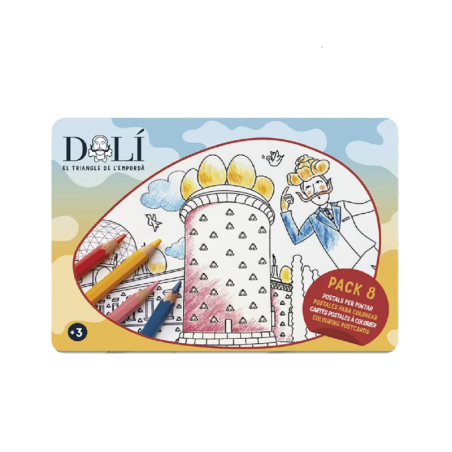 Pack 8 Colouring Dali Postcards