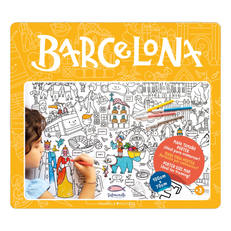 Map of Barcelona for coloring