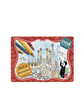 Pack 8 Postales Gaudí para colorear
