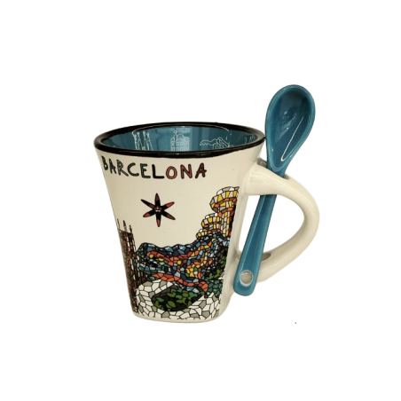 Petite tasse Gaudí Barcelone avec cuillere
