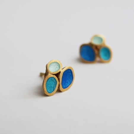 Small golden Gaudí Barcelona Fruits earrings