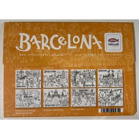 Pack 8 Postales Barcelona para colorear
