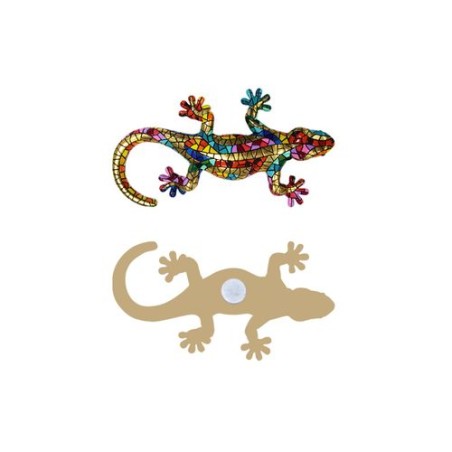 Imant Salamandra decorativa estil Gaudí – Figura de resina pintada a mà amb trencadís daurat