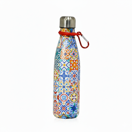 Bouteille isotherme en acier inoxydable 500 ml – Design mosaïque moderniste Barcelone