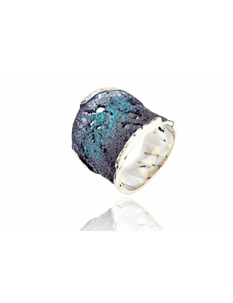 Bague émail moderniste