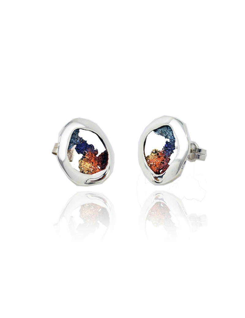 Boucles d'oreilles en émail modernistes