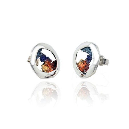 Boucles d'oreilles en émail modernistes