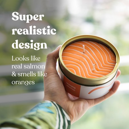 Bougie à la cire végétale - Couleur saumon, parfum d'orange