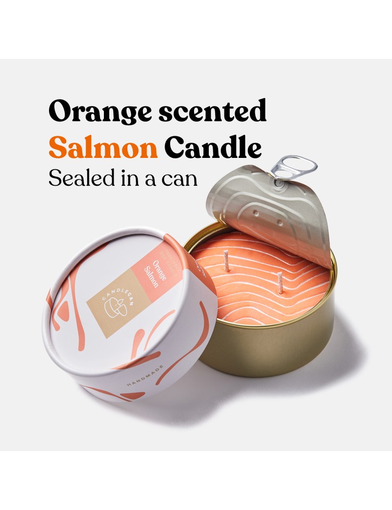 Bougie à la cire végétale - Couleur saumon, parfum d'orange