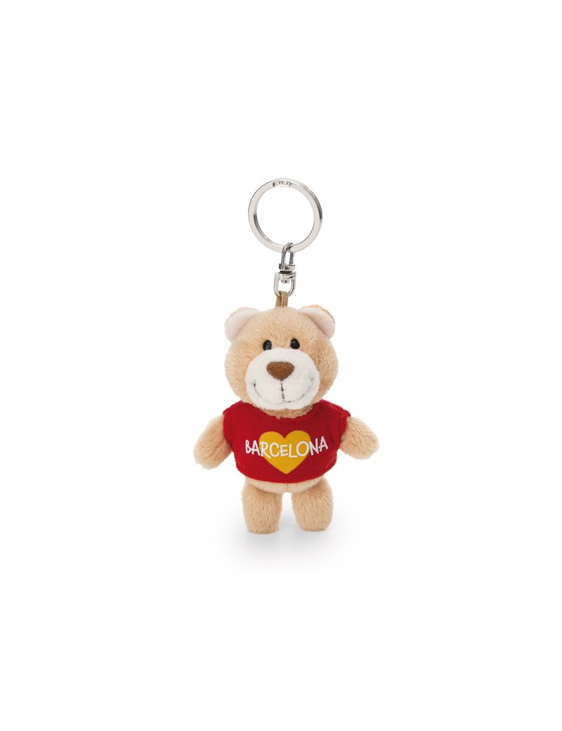 Porte-clés Peluche Ourson beige Barcelona