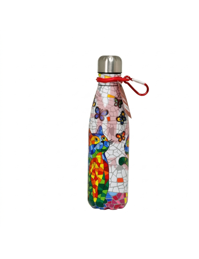 Gaudí Barcelona Trencadís Cat Stainless Steel Thermos Bottle, 500 ml