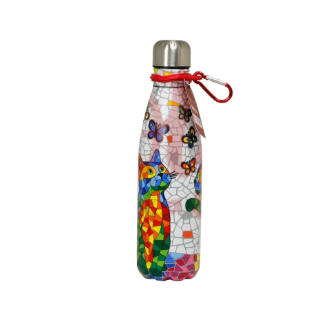 Gaudí Barcelona Trencadís Cat Stainless Steel Thermos Bottle, 500 ml