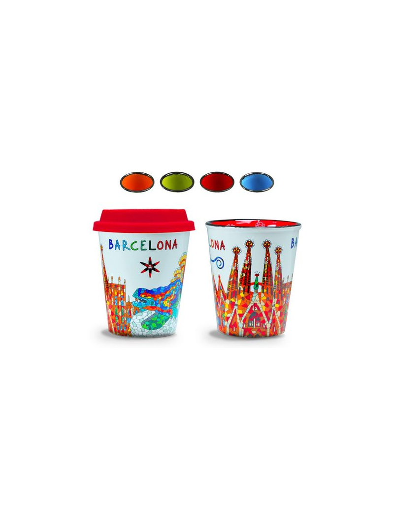 Gaudí Barcelona Ceramic Mug with Thermal Effect and Lid