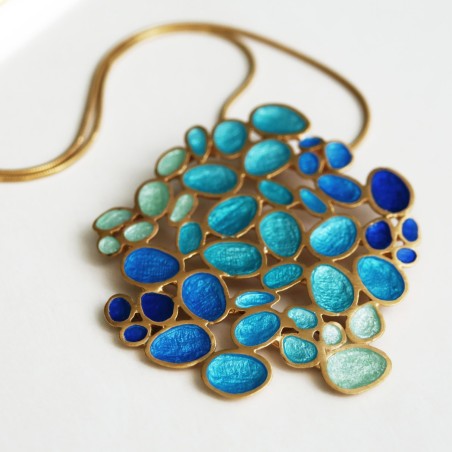 Large Golden Gaudi Fruits Barcelona Necklace