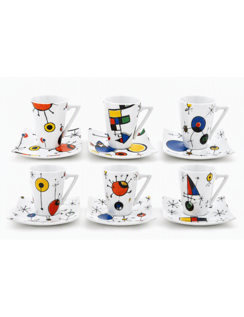 Set of 6 Dong Barcelona espresso cups – Artistic design inspired by Catalan surrealism