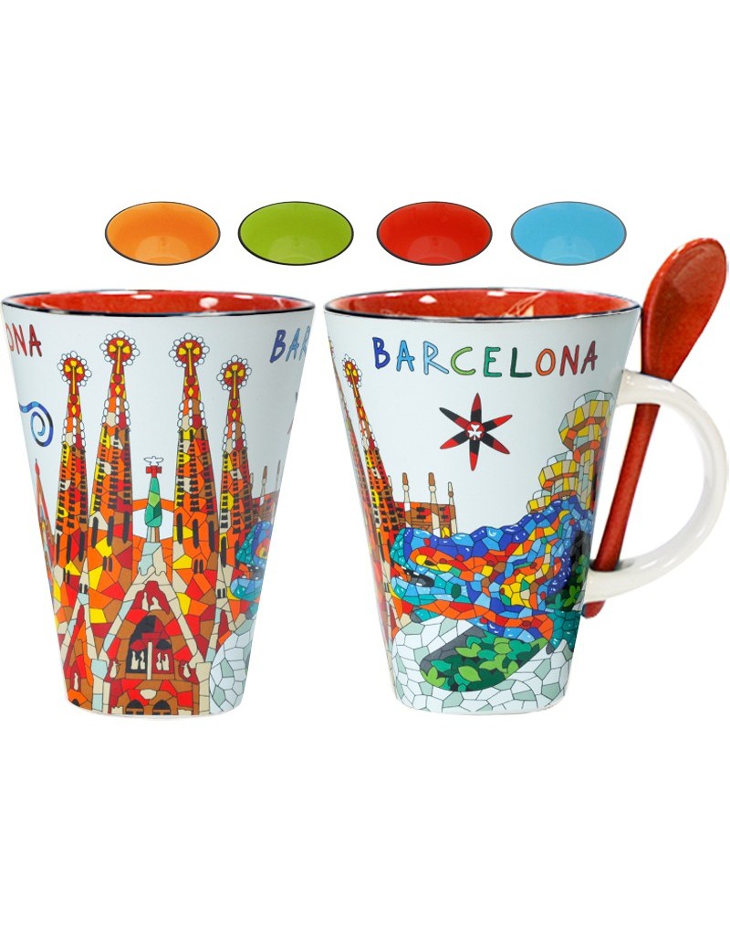 Mug con cucharilla Trencadís