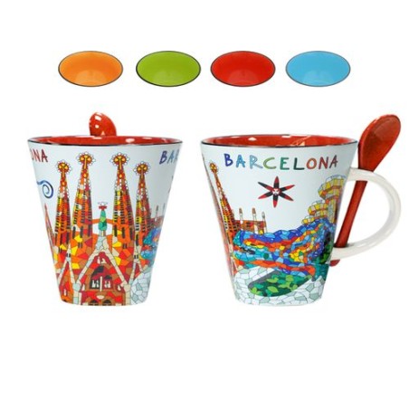 Petite tasse Gaudí Barcelone avec cuillere